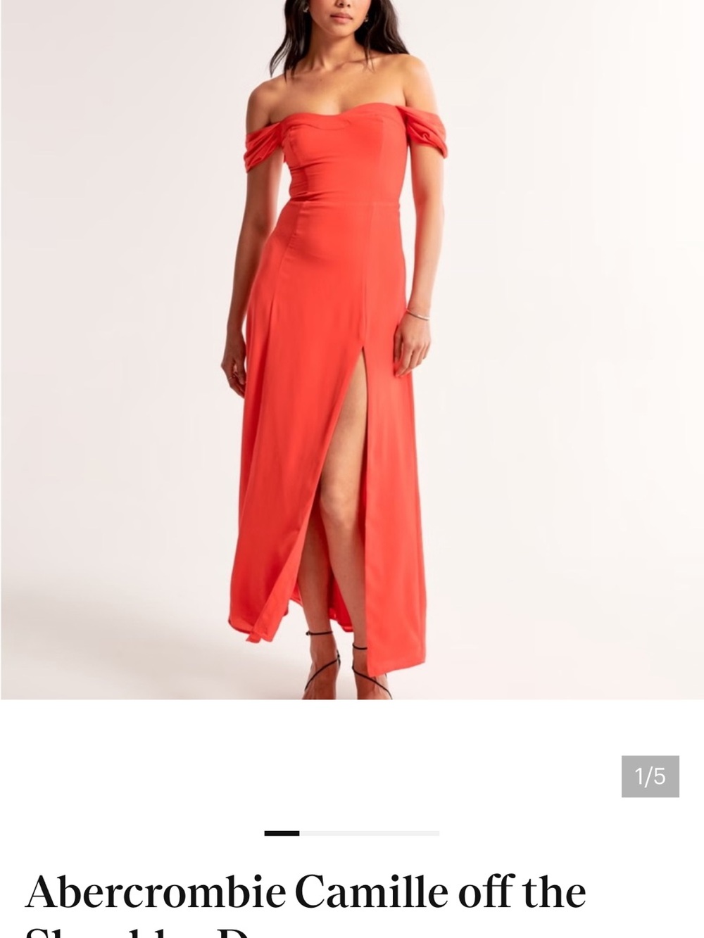 Abercrombie & Fitch One-Shoulder Coral-Red Maxi Dress